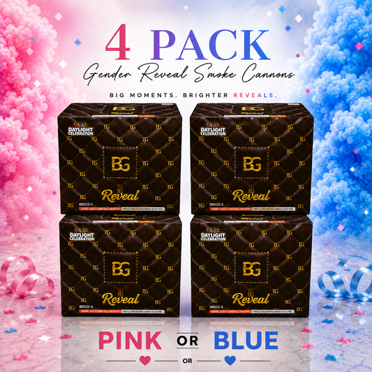 BG Reveals | Gender Reveal Smoke Cannon (4 Pack)